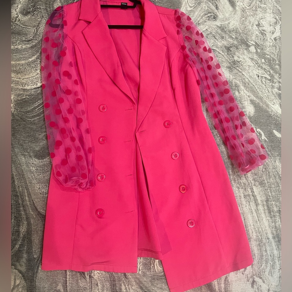 Barbie Girl Polka Dot mesh Sleeve Blazer/ Dress